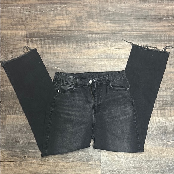 Black Frayed Hem Jeans - Picture 1 of 3